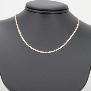 14k tri-color gold braided necklace